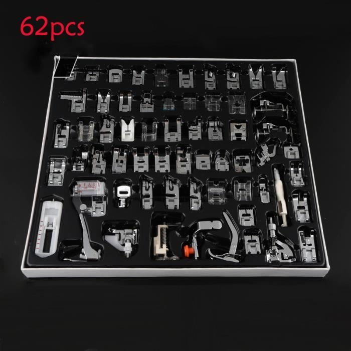 MACHINE A COUDRE,11-32-48-52-62 pièces Machine à coudre fournitures pied de biche pieds pour Machines à coudre pieds - 62pcs #A