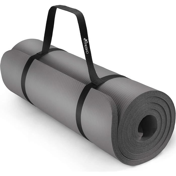 TRESKO Tapis d'exercice Fitness Tapis de Yoga Tapis de Pilates Tapis de Gymnastique, Dimensions 185 x 60 x 1,5 cm ou et 190 x 100 x