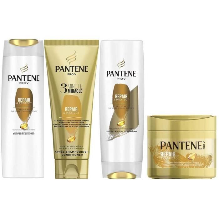 Pantene Pro-V, Routine Capillaire, Repair & Protect, Shampoing 250 ml Après Shampoing 230 ml Soin Intensif 3 Minute Miracle 200 ml &