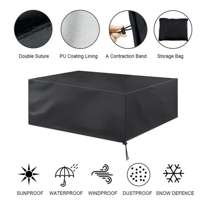 Qiilu housse anti-poussière pour table en tissu Oxford Protecteur de pare-poussière de chaise de table imperméable de tissu