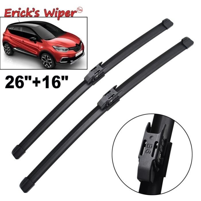 Balais d'essuie-glaces,Erick's balais d'essuie glace avant LHD pour Renault Captur Kaptur, 2016, 2017, 2018, 2019, 26 - + 16- ,