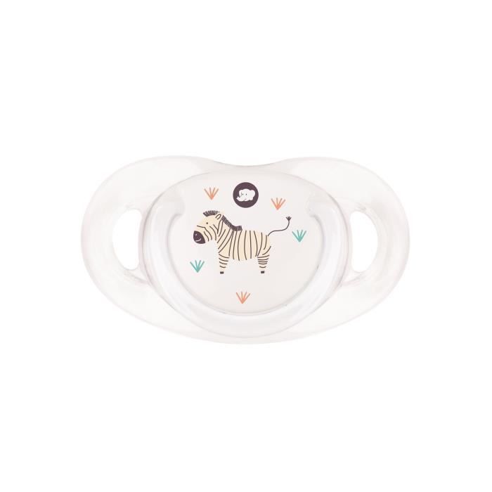 Sucette dental safe - silicone 18/36M - X1 - Blanc (bouton décoré)