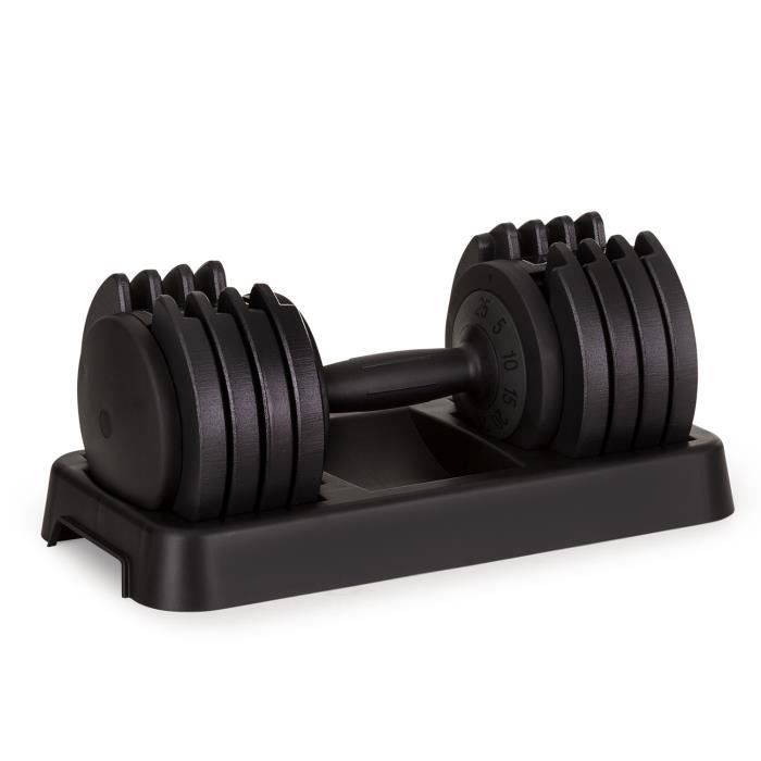 Haltère court - Capital Sports Delo - réglable 25 kg - 5 niveaux de poids en paliers de 5 kg