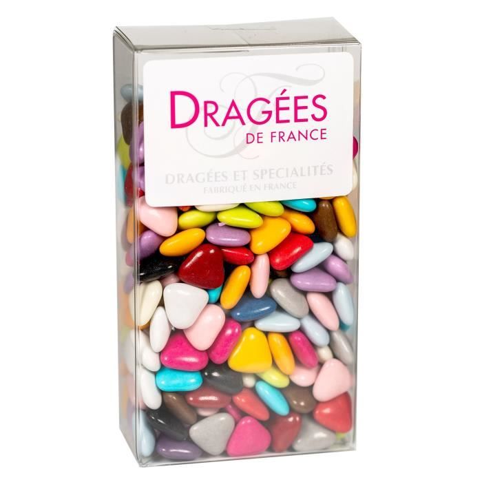 DRAGEES DE France - Petits Cœurs Chocolat - Toutes Couleurs 250G