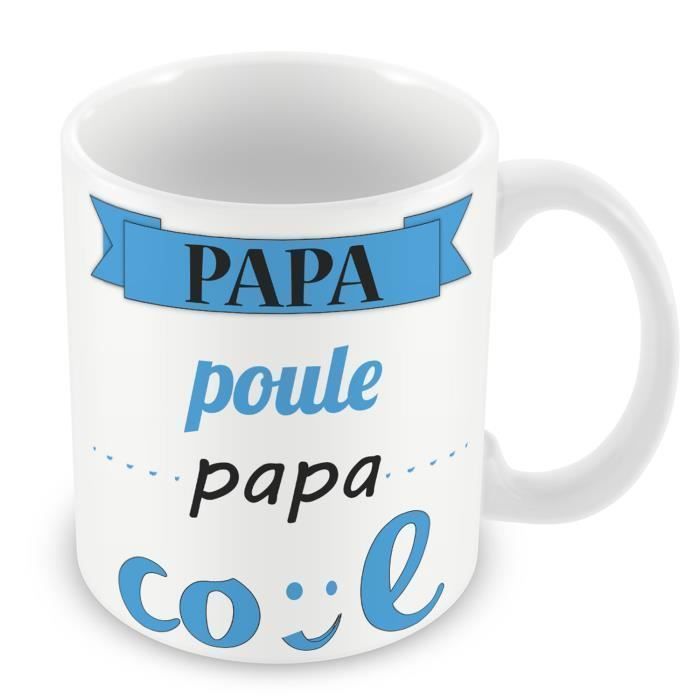 Mug Céramique Tasse Papa Poule Papa Cool Bleu