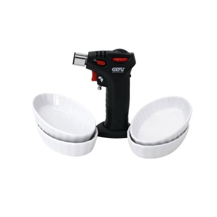 GEFU Chalumeau avec 4 ramequins 35360 21cm noir et gris
