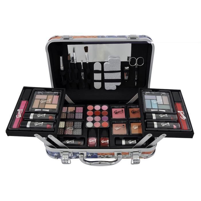 Coffret cadeau coffret maquillage mallette de maquillage format valise collection Fashion Victim Diamond USA - 48pcs