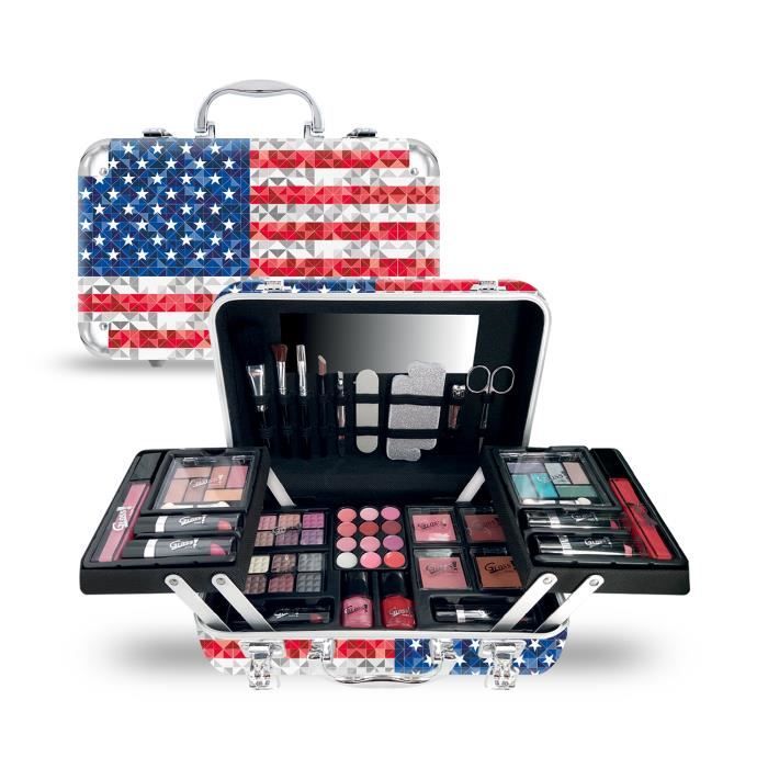 Coffret cadeau coffret maquillage mallette de maquillage format valise collection Fashion Victim Diamond USA - 48pcs