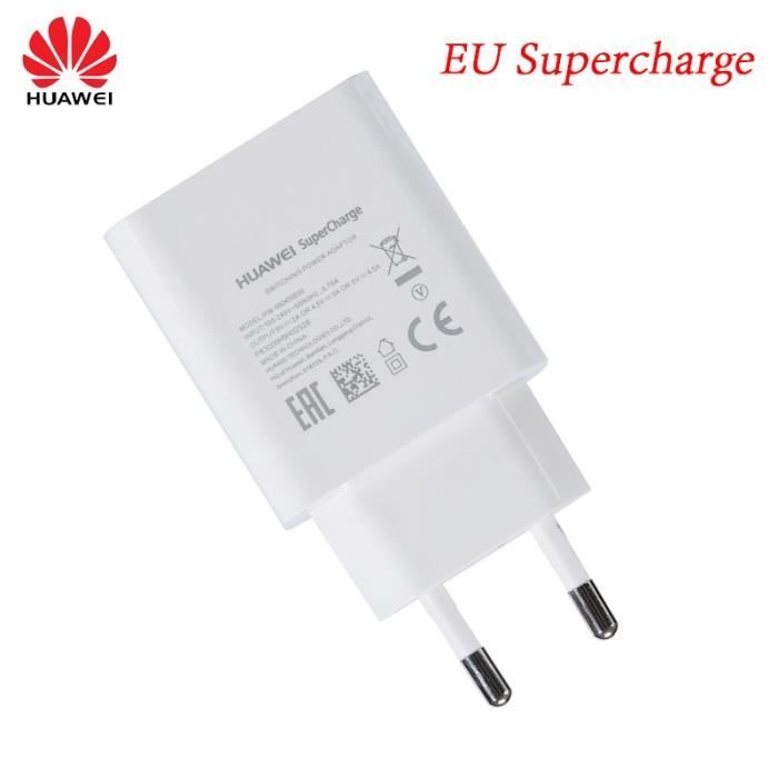 Pour Huawei Honor 20 : Chargeur USB Original Super Charge USB Blanc