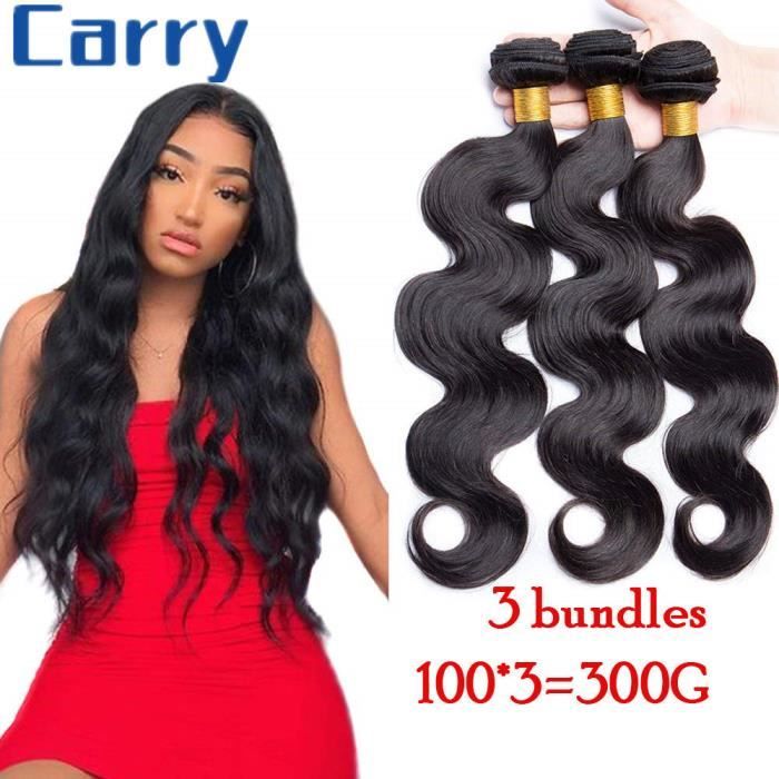 3 Tissage Brésilien boucle cheveux naturels virgin human hair body wave--24-26-28-