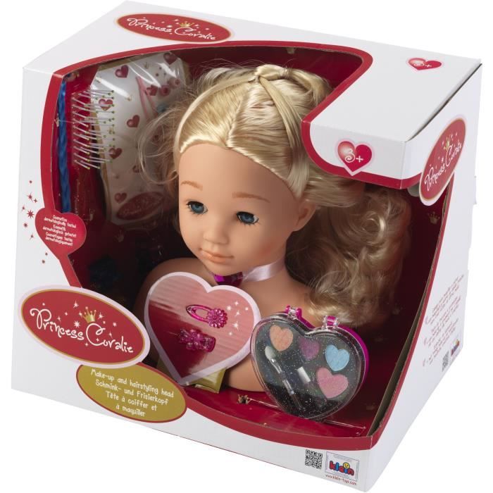 PRINCESS CORALIE Tête à Coiffer et à Maquiller avec Accessoires - 25 cm
