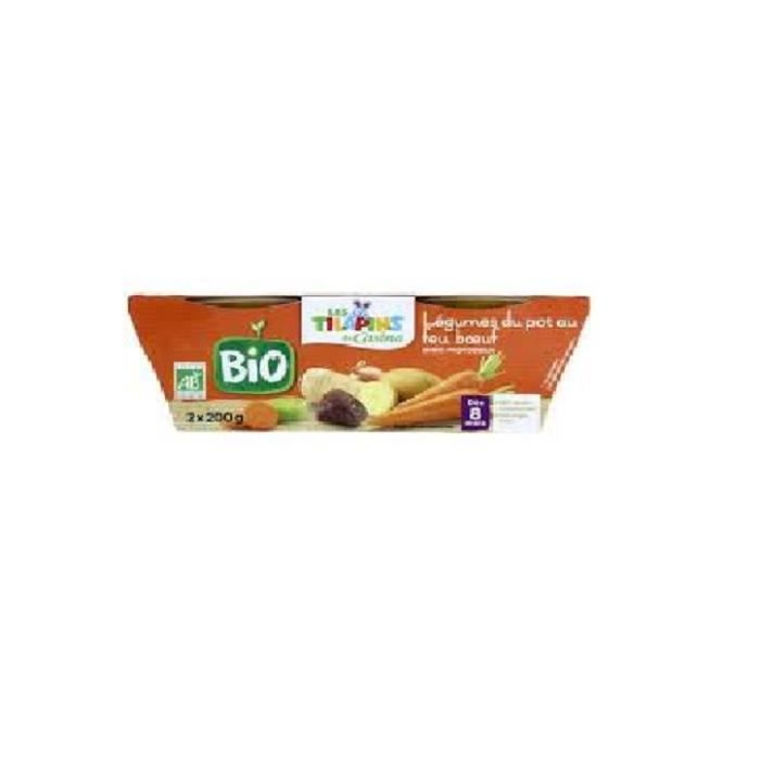 LES TILAPINS Légumes du pot au feu boeuf 2x200g BIO