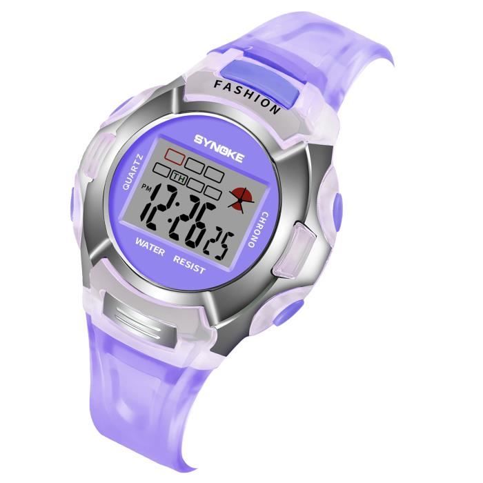 SHARPHY Montre Enfant Fille Étanche Lumineux LED Silicone Numerique Cadeau Pour Enfants