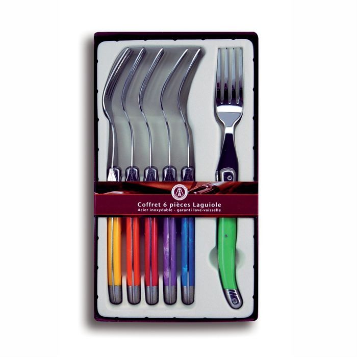 LAGUIOLE PRODUCTION Coffret 6 fourchettes multicol