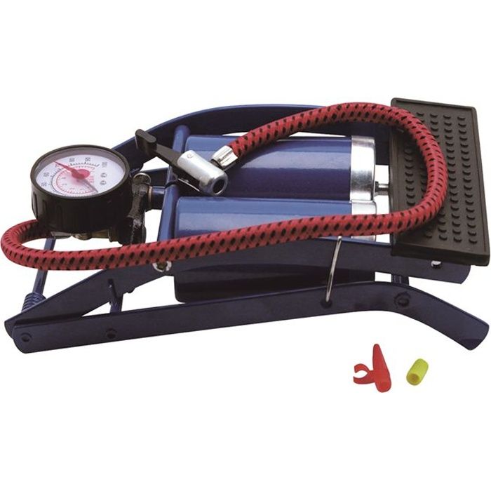 Pompe à pied double corps TURBOCAR avec manomètre