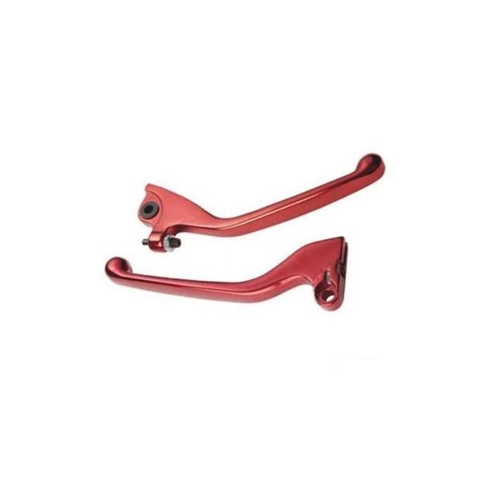 Paire de levier rouge anodisé moto Derbi 50 GPR neuf frein avant droit Paire de levier rouge anodisé moto Derbi 50 GPR neuf frein avant droit