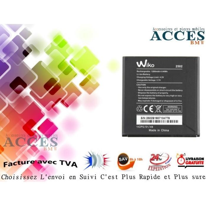 Batterie Originale Wiko 2502 Pour Sunset 12 Sunset 2