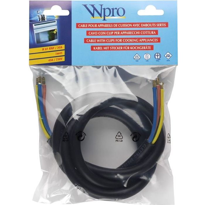 WPRO CAB360 Câble Electrique 1.45m (> 5750 watts)