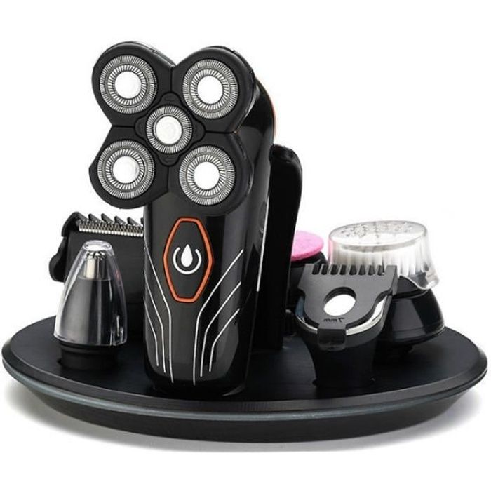 Rasoir électrique 5 têtes rasoir à lame flottante rasoir à tête chauve tondeuse à cheveux rechargeable étanche
