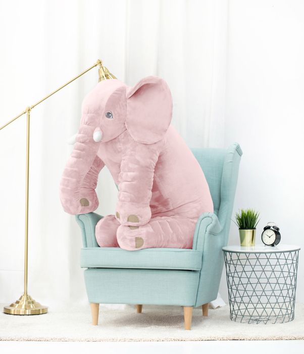 Oreiller De Voyage éléphant - Animal Planet - Gris/Rose - Enfant - Doux