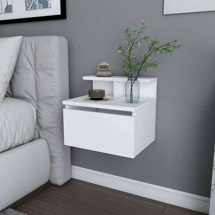 Dmora - Table de chevet Auring 39 8 x 31 9 x h 35 cm blanche Panneau effet bois Dmora - Table de chevet Auring 39 8 x 31 9 x h 35 cm blanche Panneau effet bois