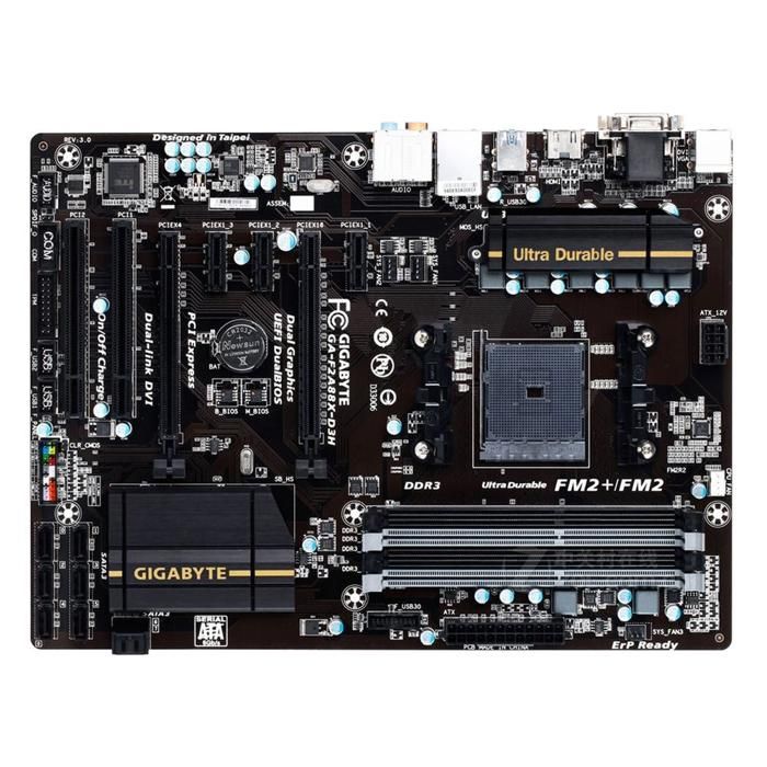 Carte mère GIGABYTE F2A88X-D3H AMD A88X Socket FM2 / FM2+ 4xDDR3 SDRAM 64GB ATX - Gigabyte