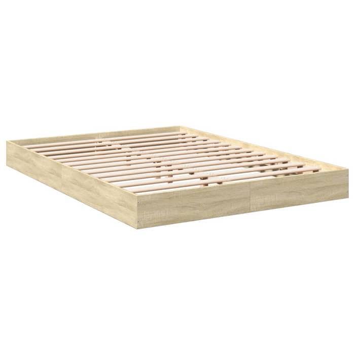 Cadre de lit - 2 personnes - chêne sonoma - 140x200 cm - bois dingénierie LL283425