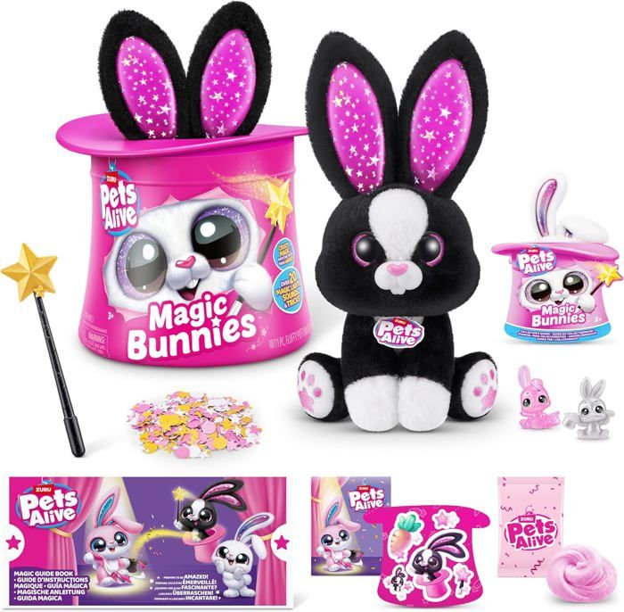 Pets Alive Magic Bunnies de ZURU Peluche Interactive (noir))