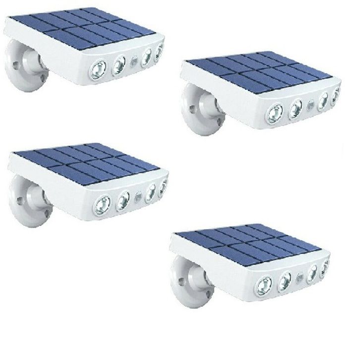 Lot de 4 - Lampe projecteur solaire extérieur étanche avec détecteur de mouvement - Panneau a recharge rapide Lot de 4 - Lampe projecteur solaire extérieur étanche avec détecteur de mouvement - Panneau a recharge rapide