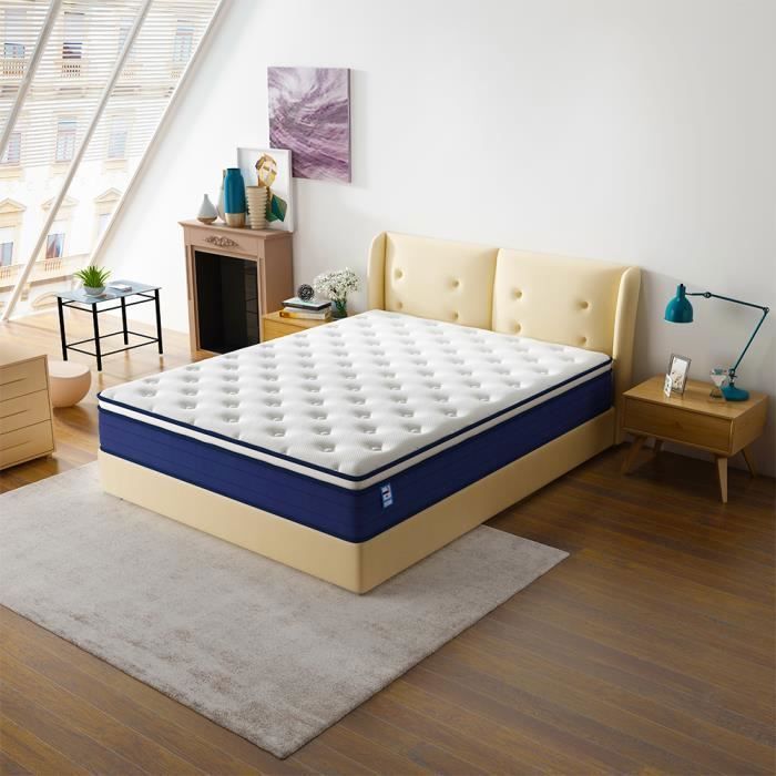 Matelas 140x190 TEENO ressorts ensachés Qualité homologuée Hauteur 25 cm