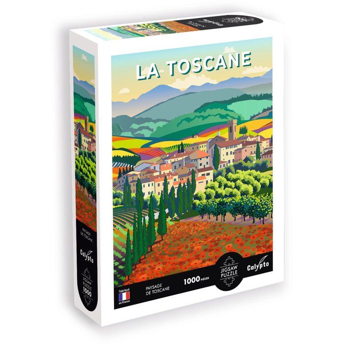 Puzzle SENTOSPHERE Calypto 1000 pièces Paysage de la Toscane Toucher soyeux Dès