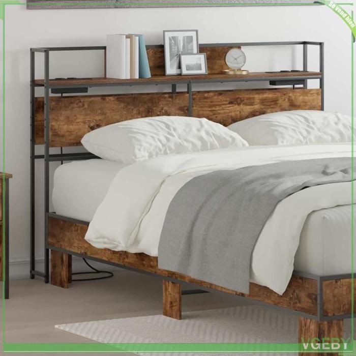 Vidaxl tête de lit de rangement chêne sonoma 160 cm bois d'ingénierie