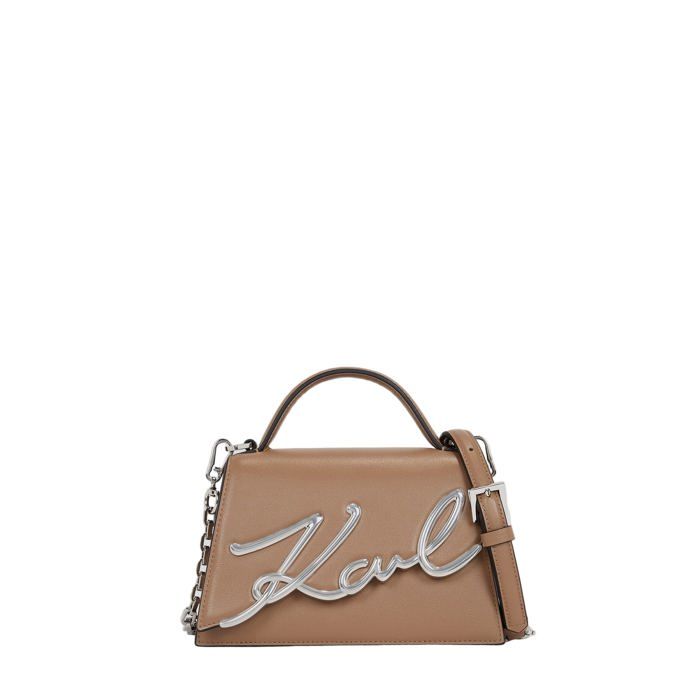 Karl Lagerfeld K/Signature - Petit sac bandoulière Marron-Champignon 240W3004-A1W30038-MARRON Karl Lagerfeld K/Signature - Petit sac bandoulière Marron-Champignon 240W3004-A1W30038-MARRON