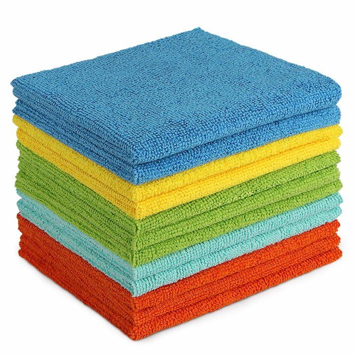 Lot de 12 Chiffons de Nettoyage en Microfibre Torchons Lavette Microfibre Ménage Plus Doux Plus Absorbants 30 x 30cm