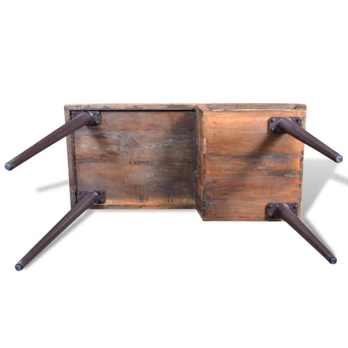Bureau BURKE Multicolore Table à écrire - 1 PERSONNE - avec pieds en fer Bois de récupération BB38