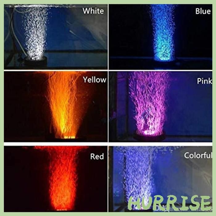 Garosa Lumière à bulles pour aquarium Lampe à bulles ronde pour Aquarium avec LED à couleur changeante animalerie hygiene Noir