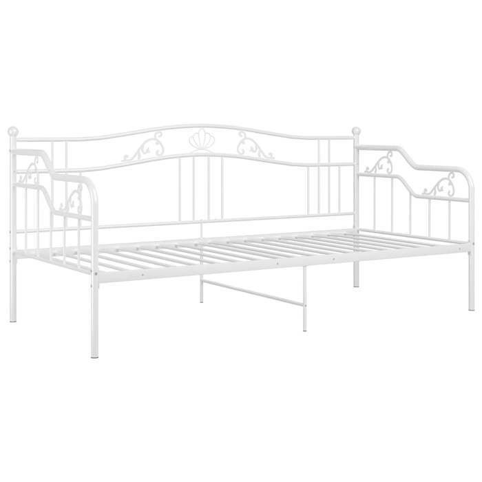 Remise 2026®Cadre de canapé-lit simple - banquette lit Adulte - sans matelas - blanc - métal 90x200cm 436 3767331