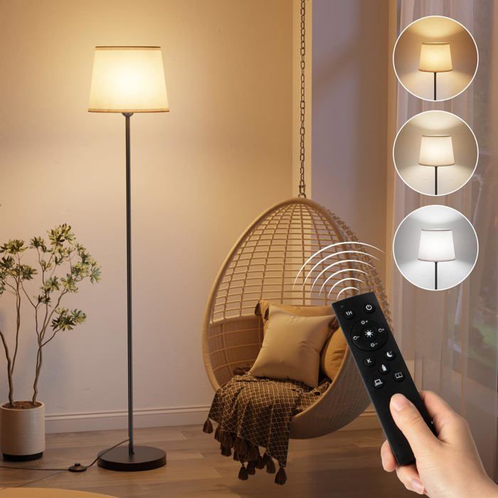 Lampadaire Sur Pied Salon Avec Télécommande12 Températures De CouleurDimmable Lampe Salon Avec Interrupteur Et Ampoule Led[IN73]