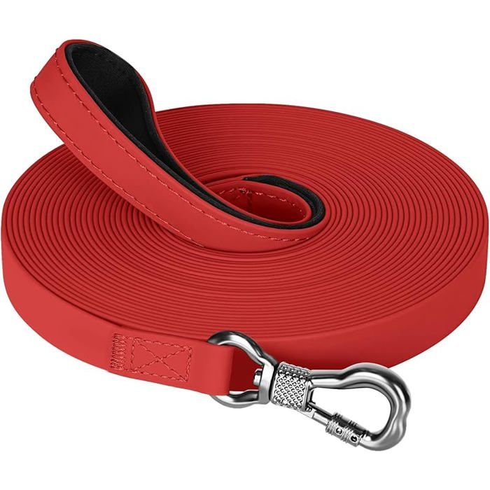 X Longe pour Chien5M Laisse de Dressage étanches pour ChiensLaisse pour Chien avec Poignée Confort et Mousqueton Rouge 5M  LAISSE
