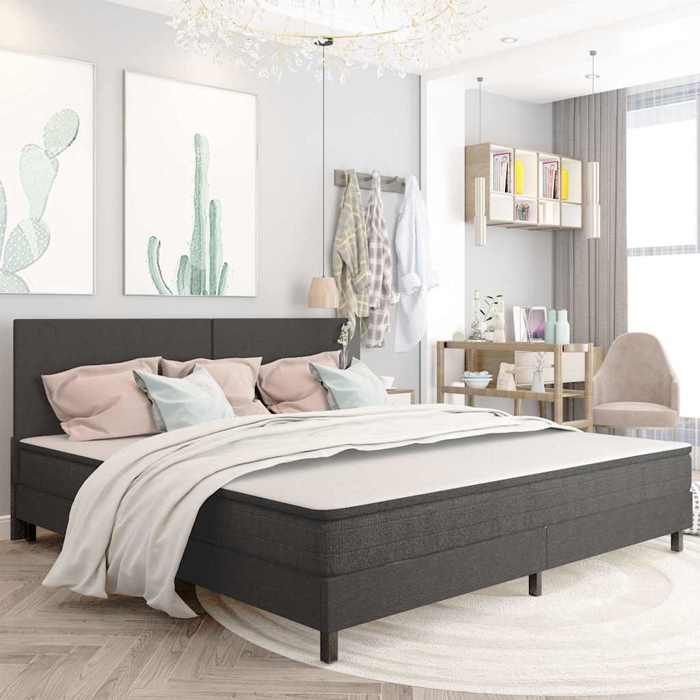 WIENS Sommier à lattes de lit - Contemporain design - gris tissu 200x200 cm - sans matelas &BONNE344166