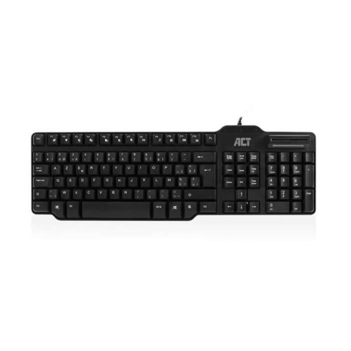 Clavier – ACT – Azerty/Belgium – USB – Lecteur de carte eID – Filaire
