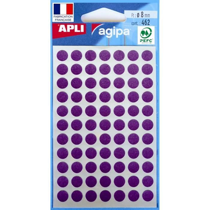 planche A4 de 1 étiquette autocollante violet mauve 210 x 297 mm