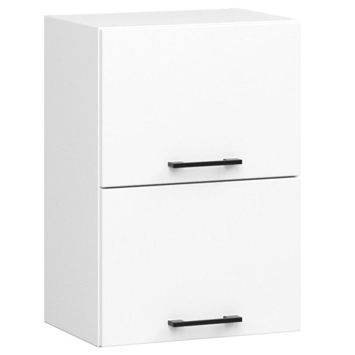 Meuble de cuisine haut AKORD W40 OLIWIA G2 modulable Blanc 40 cm 2 portes façade Blanche 2 étagères 40x30x58 cm
