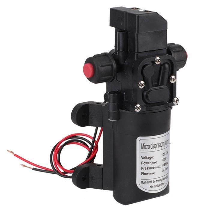 Pompe à Eau Auto-amorçante 12V 70W – Débit 6 L/min, Pression Max 130 PSI – Pour Jardin, Camping, Nettoyage