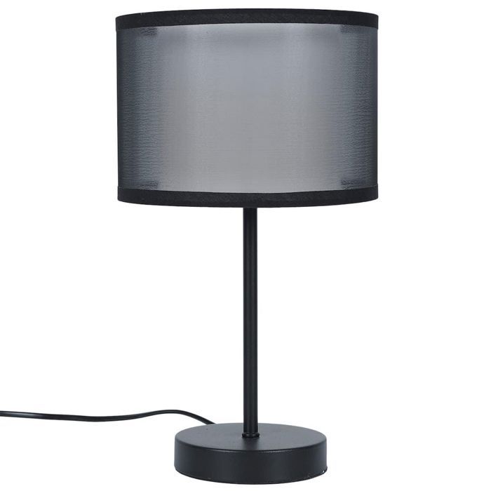 Lampe à poser en métal noir avec double abat-jour (H31 5cm)