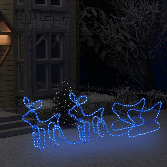 Renne Lumineux Extérieur Noël - Décoration LED Cerf Scintillant Pour Jardin, Pelouse, Patio - Blanc Chaud