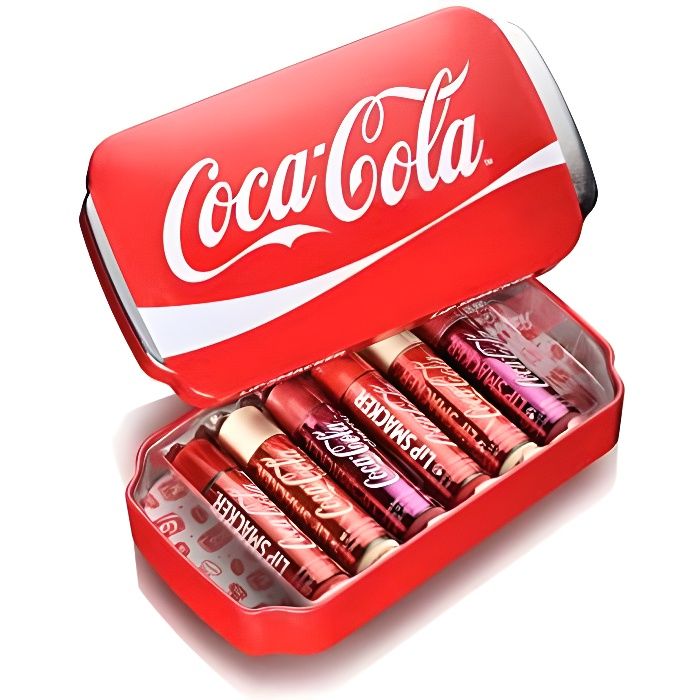 Lip smacker Coffret Cadeau Boîte Métal Coca Cola Canette 6 Baumes