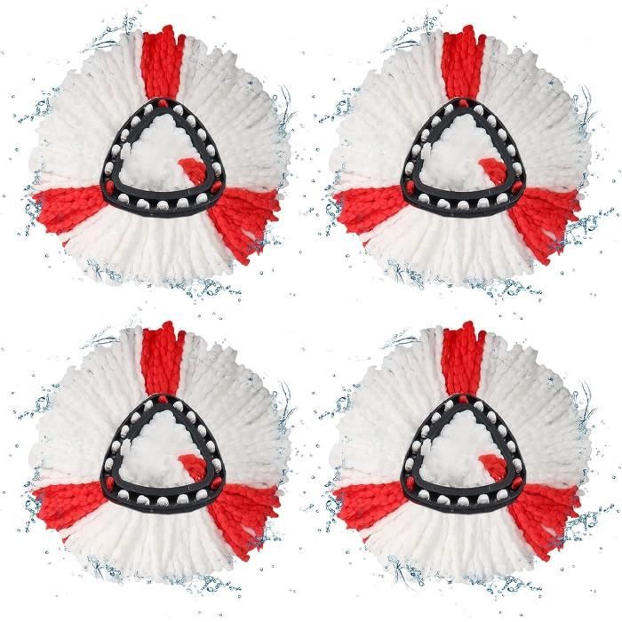 Lot De 2 Têtes De Brosse Triangulaire Rotative – Compatible Vileda Turbo Spin EasyWring, Nettoyage Puissant