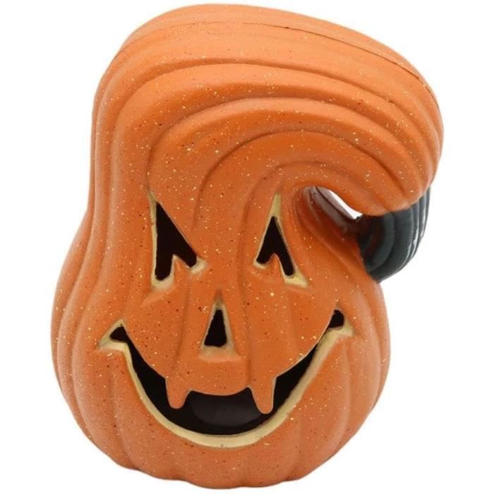 citrouille halloween ORANGE lumineuse et fumée 16cm 220V