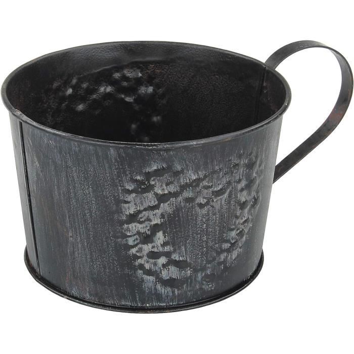 Pot De Fleurs En Tôle De Fer – Style Arrosoir Vintage Avec Nœud D'Amour – Décoration Rustique Jardin & Intérieur